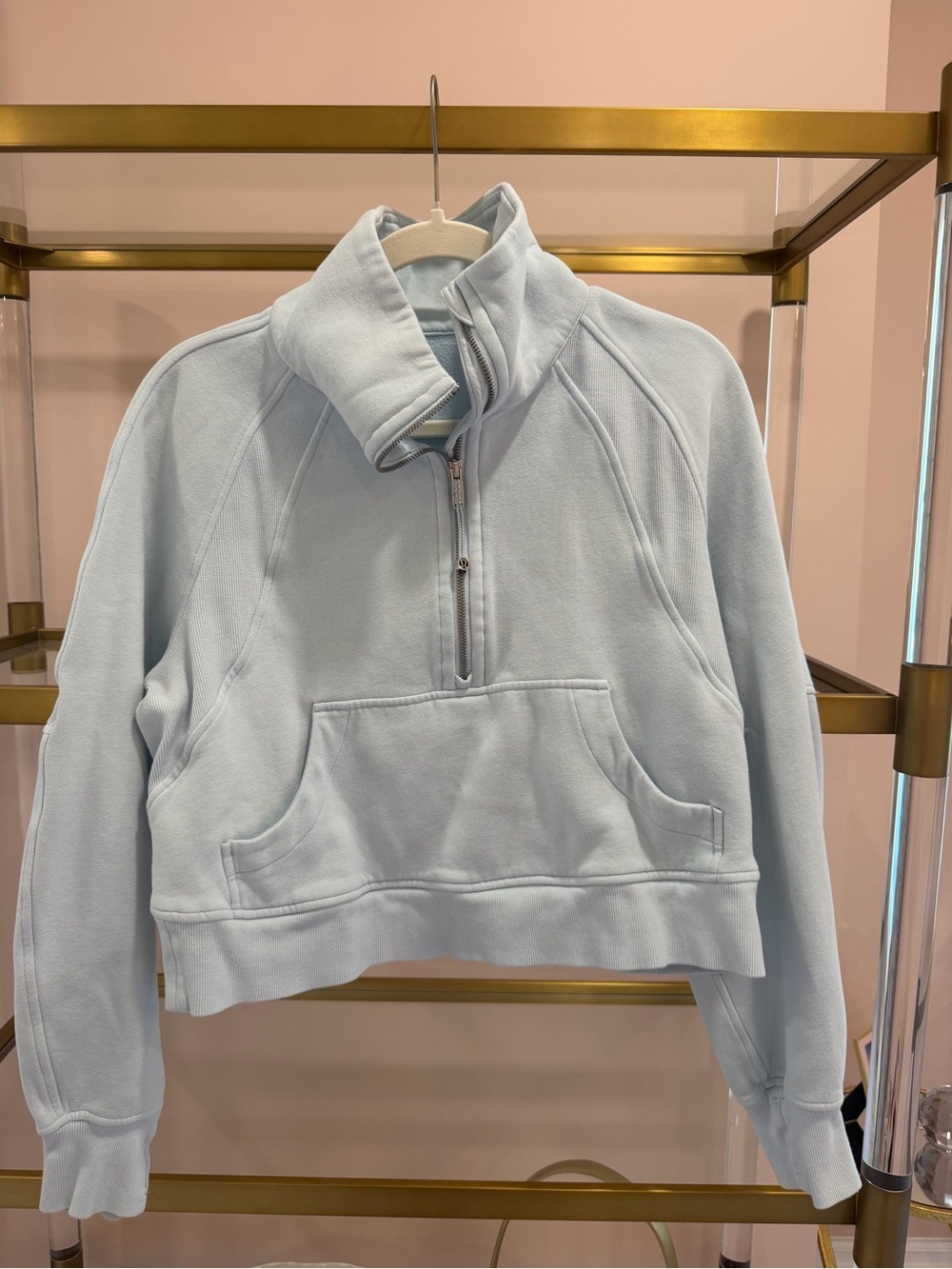 lululemon athletica Pale Blue Half-Zip Pullover Hoodie